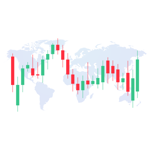 World map and Candlestick